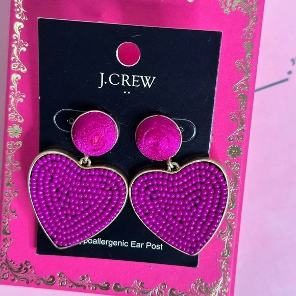 J.Crew Beaded heart drop earrings - Picture 5 of 10